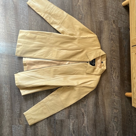 XOXO Tan  Genuine Leather Jacket - Picture 1 of 6